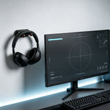 Geekria 2 Pack Headphone Holder Wall Mount, Self-Adhesive Headset Hanger, No-Drill, Space Saving Headphone Hook for Gaming Headsets, Office, Desk, Cabinet, Wall (Black)