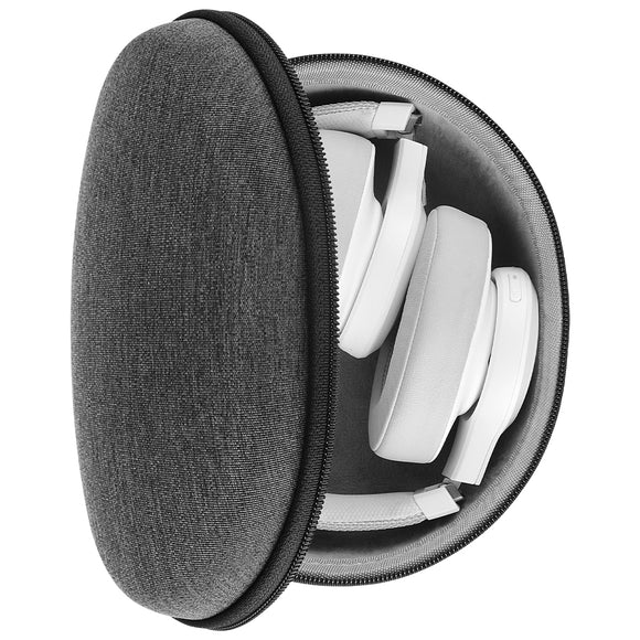 Geekria Shield Headphones Case for Foldable Headphones, Replacement Hard Shell Travel Carrying Bag with Cable Storage (Dark Grey)