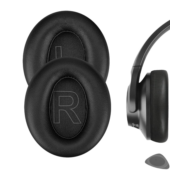Geekria Elite Sheepskin Replacement Ear Pads for Soundcore by Anker Life Q20, Q20+, Q20i, Life 2 Headphones (Not Fit for Life 2 Neo), Repair Parts (Black)