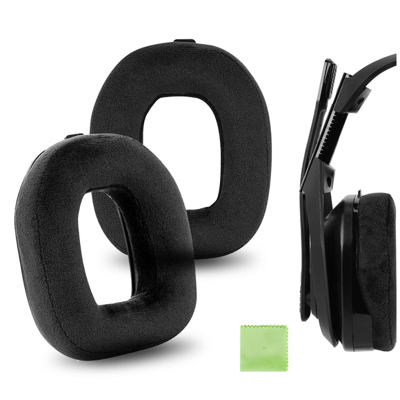Geekria Comfort Velour Replacement Ear Pads for Astro A40 TR Headphones Ear Cushions, Headset Earpads, Ear Cups Cover Repair Parts (Black)