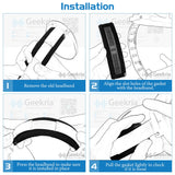 Geekria Sheepskin Headband Pad Compatible with Sennheiser HD800, HD800S, HD820, HD8XX Headphones, Replacement Band Repair Part (Black)