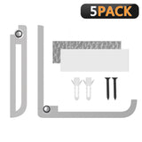 Geekria Foldable Wall Mount Headphones Holder, Headset Wall Hanger, Aluminum Wall Mount Hook, Hold Up to 1kg with 3M Tape, 20kg with Screws, Stand Come with Protective Pad (Silver / 5 Pcs)