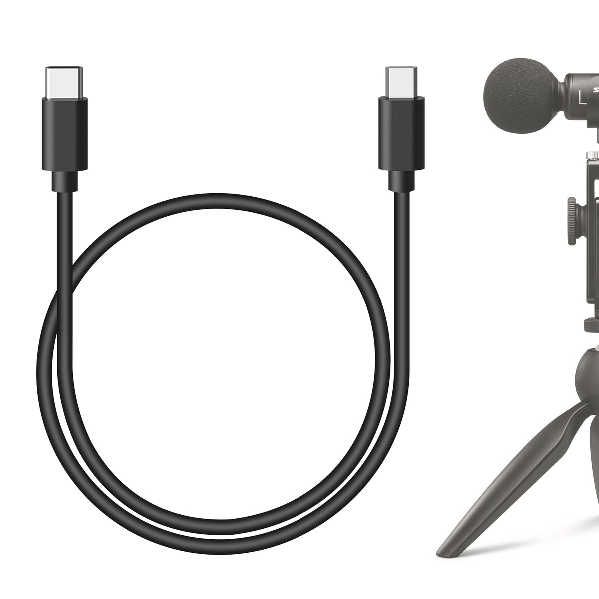 Geekria for Creators USB C to Micro USB Microphone Cable 1.6 ft / 50 C