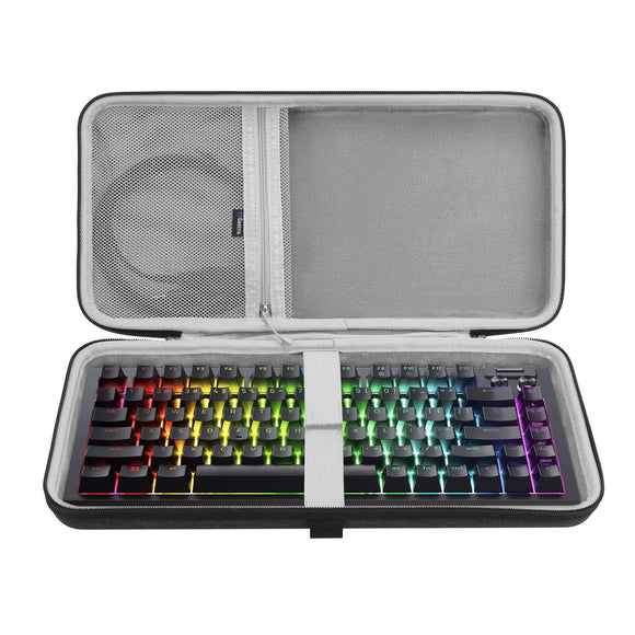 Geekria 75% Keyboard Case, Hard Shell Travel Carrying Bag for 84 Key Wireless Portable Keyboard, Compatible with Razer BlackWidow V4 75% Mechanical Gaming Keyboard, GMMK PRO 75% Keyboard (Slim)