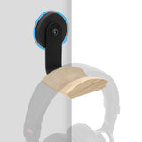 Geekria Wood Magnetic Headphone Holder, No-Drill Wall Mount Headset Hook with Strong Adhesive, Beech Wood Headphone Hanger for Over-Ear Headphones (Beech)