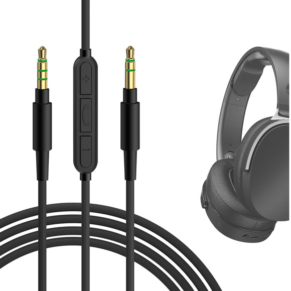 Geekria Audio Cable with Mic Compatible with Skullcandy Crusher Evo, Hesh 3, Hesh2, Riff 2 Headphones Cable, 1/8