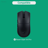 Geekria Gaming Mouse Anti-Sweat Tape, Suede Headliner Fabric High-Performance Sweat-Wicking Material Pre-Cut 2-Pack, Compatible with Razer Viper V4 Pro (Black)