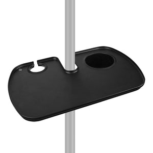 Geekria for Creators Microphone Stand Tray with Cup Holder and Microphone Holder for Stage, Live Streaming, Recording (Black)