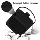 Geekria Silicone Speaker Case Cover Compatible with Bose SoundLink Micro II, Protective Soft Skin, Replacement Portable Speakers Travel Carrying Sleeve with Keychain Hook (Black)