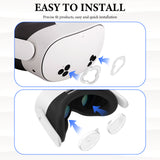 Geekria VR Lens Cover & Cleaning Kit for Meta Quest 3S, Anti-Drop Camera Protector Set, Dustproof & Anti-Scratch VR Headset Accessories (6PCS, White)