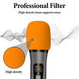 Geekria for Creators Foam Windscreen for 1.6'' Diameter Microphones, Antipop Foam Cover, Mic Wind Cover, Sponge Foam Filter Compatible with Bietrun WXM09, WXM21 (Orange / 2 Pack)