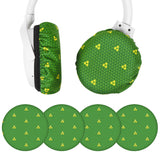 Geekria 2 Pairs Flex Fabric Headphones Ear Covers / Washable & Stretchable Sanitary Earcup Protectors for Over-Ear Headset Ear Pads, Sweat Cover for Gym, Gaming (Zelda Green Triangle / Size M)