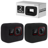 Geekria for Creators Windslayer Cover Wind Muff Compatible with Insta360 Ace Pro 2, Ace Pro, Ace Action Camera, Housing Frame Case, Video Noise Reduction Sponge Accessories (Black / 2 Pack)
