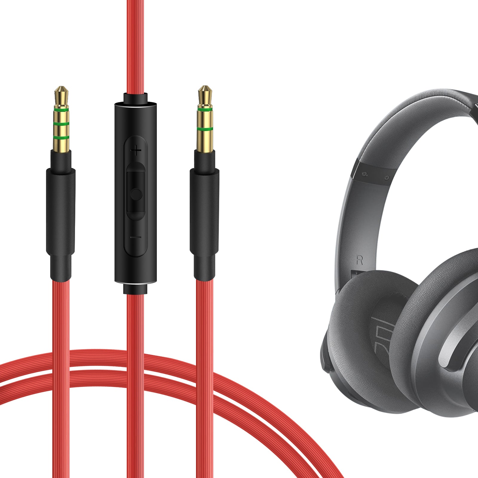 Câble Audio Avec Micro Pour Casques Bose - Remplacement 3,5 Mm Vers 2,5 Mm - Compatible QC35, QC45, Bose 700 - 2