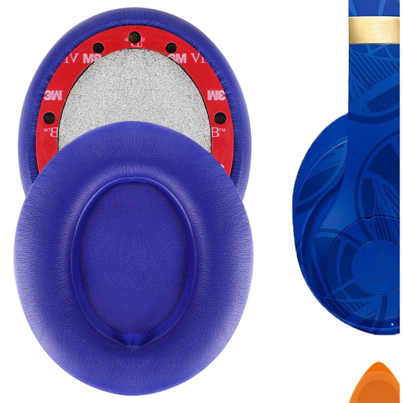 Geekria PRO Extra Thick Replacement Ear Pads for Beats Studio 3 Wireless, Studio 3.0 Wireless (A1914) Headphones Ear Cushions, Headset Earpads, Ear Cups (Dark Blue)