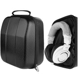 Geekria Shield Headphones Case for Large-Sized Over-Ear Headphones, Replacement Hard Shell Travel Carrying Bag with Cable Storage, Compatible with Audio-Technica ATH-M70X Headsets (Black)