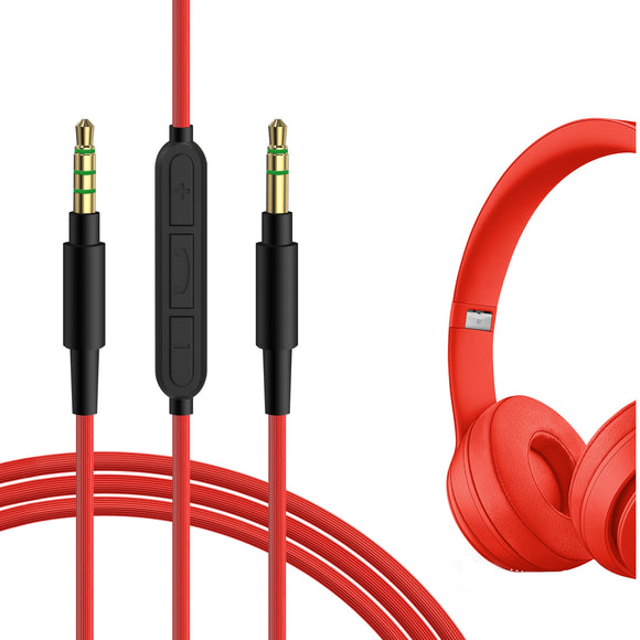 Geekria Audio Cable with Mic Compatible with Beats Solo 4, Studio Pro, Studio3 Headphones, 1/8
