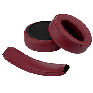 Geekria Earpad + Headband Compatible with SONY MDR-XB950BT MDR-XB950B1 Headphone Replacement Ear Pad + Headband Pad / Ear Cushion + Headband Cushion / Repair Parts Suit (Dark Red)