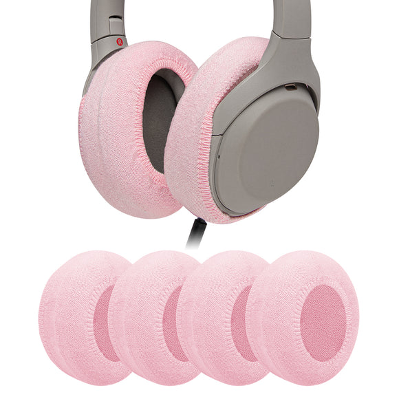 Geekria 2 Pairs Knit Headphones Ear Covers, Washable & Stretchable Sanitary Earcup Protectors for Over-Ear Headset Ear Pads, Sweat Cover for Warm & Comfort (M / Pink)