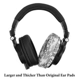 Geekria QuickFit Extra Thick Replacement Ear Pads for Turtle Beach Stealth 400 500X 700X 420X Ear Force XO SEVEN XP500 PX5 PX4 X42 Headphones Ear Cushions, Ear Cups Cover Repair Parts (Camo)