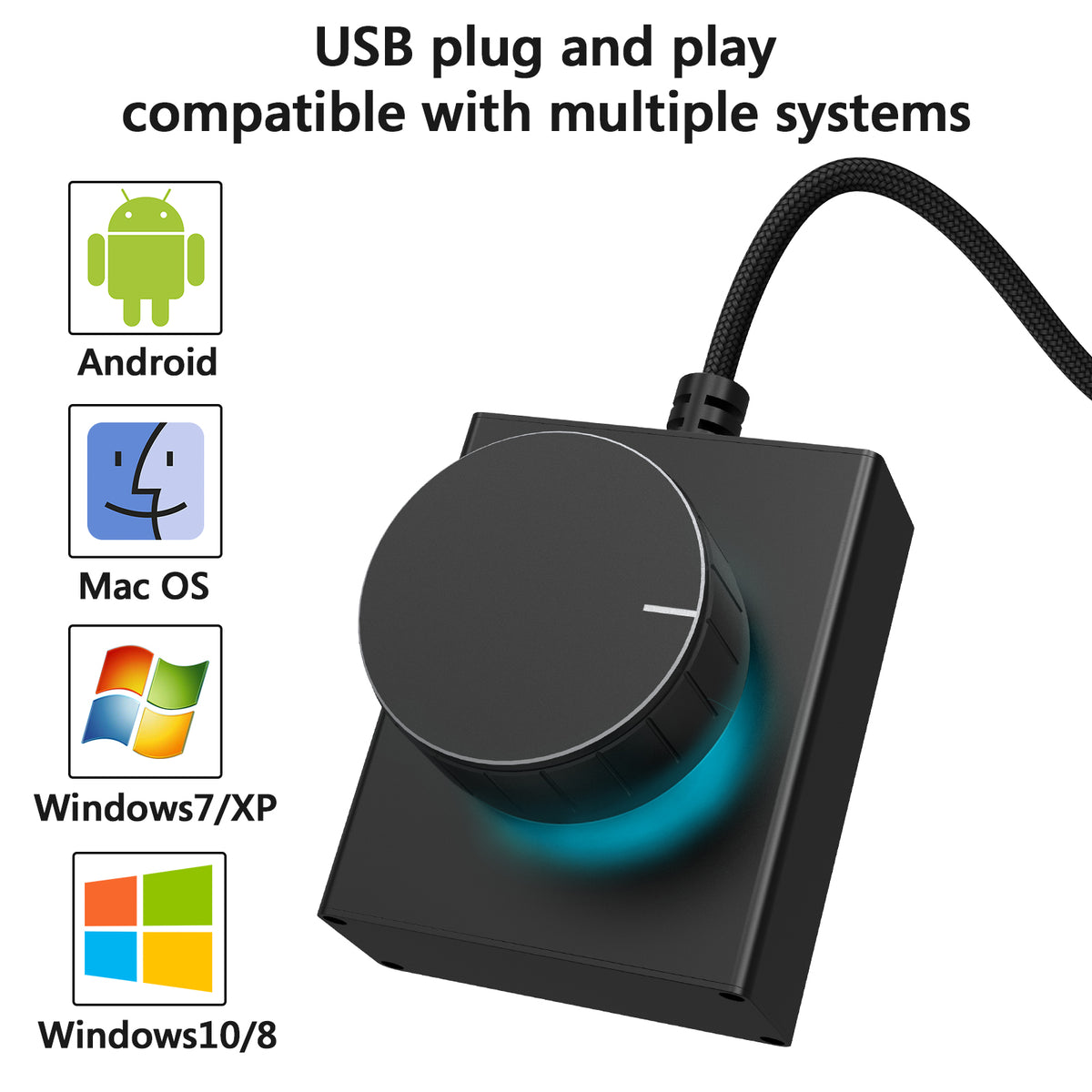 Indexed Rotation Control Knob Geekria Volume Control Knob with Rotate Volume Adjustment One Key Mute