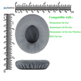 Geekria Comfort Velour Replacement Ear Pads for Sennheiser Momentum On-Ear Momentum 2.0 On-Ear Momentum 2.0 On-Ear Wireless HD1 On-Ear Headphones Ear Cushions, Ear Cups Cover Repair Parts (Grey)