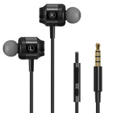 Geekria 3.5MM Wired Earbuds, Wired In-Ear Subwoofer Headset, with Mic and Volume Control, Compatible with PC, Laptop (Black)