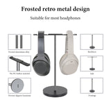 Geekria Aluminum Alloy Dual Headphones Stand for Over-Ear Headphones, Gaming Headset Holder, Desk Display Hanger with Solid Heavy Base Compatible with Beats, Bose, SONY, AKG, ATH (Black)