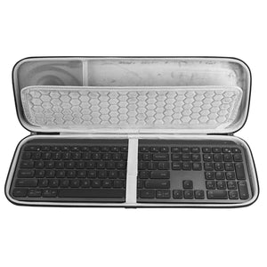 Geekria Keyboard Carrying Case Replacement for Logitech MX Keys Keyboard / MX Keys S Wireless Keyboard Case, Case for MX Keys Keyboard and Pebble Wireless Mouse Combo Case (Graphite)