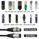 Geekria for Creators XLR Male to XLR Female Microphone Cable 10 ft / 300 CM, Compatible with MXL 770, 990, 991, 990 Blaze, V67G, 2006, R144, 2003A, CR21, V87, Balanced Mic Cord (Black)
