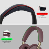 Geekria Sheepskin Headband Pad Compatible with Bowers & Wilkins Px8 /Px7 S3/ Px7 S2/ Px7 S2e (Not Compatible with Px7) Headphones, Replacement Band Repair Part (Royal Burgundy)