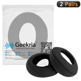Geekria 2 Pairs Ice Silk Headphones Ear Covers, Washable & Stretchable Sanitary Earcup Protectors for Over-Ear Headset Ear Pads, Sweat Cover for Warm & Comfort (M / Black)