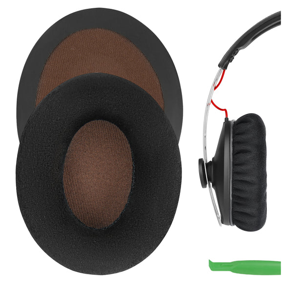 Geekria Comfort Velour Replacement Ear Pads for Sennheiser Momentum On-Ear, Momentum 2.0 On-Ear Wireless HD1 On-Ear Headphones Earpads, Headset Ear Cushion Repair Parts (Black Velvet)