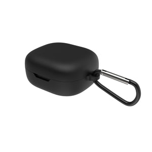 Geekria Silicone Case Cover Compatible with JBL Wave 300TWS True Wireless Earbuds, Protective Earphones Skin Cover with Keychain Hook, Charging Port Accessible, Support Wireless Charging (Black)