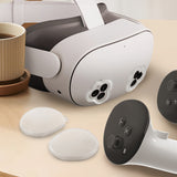 Geekria VR Lens Cover & Cleaning Kit for Meta Quest 3S, Anti-Drop Camera Protector Set, Dustproof & Anti-Scratch VR Headset Accessories (6PCS, White)