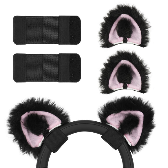 Geekria NOVA Headphone Beam Strap+Cat Ears Attachment Compatible with Bose, Sony, Skullcandy, Beats, Marshall Headphones, Easy DIY Installation, Comfortable & Stylish (Black+Pink)