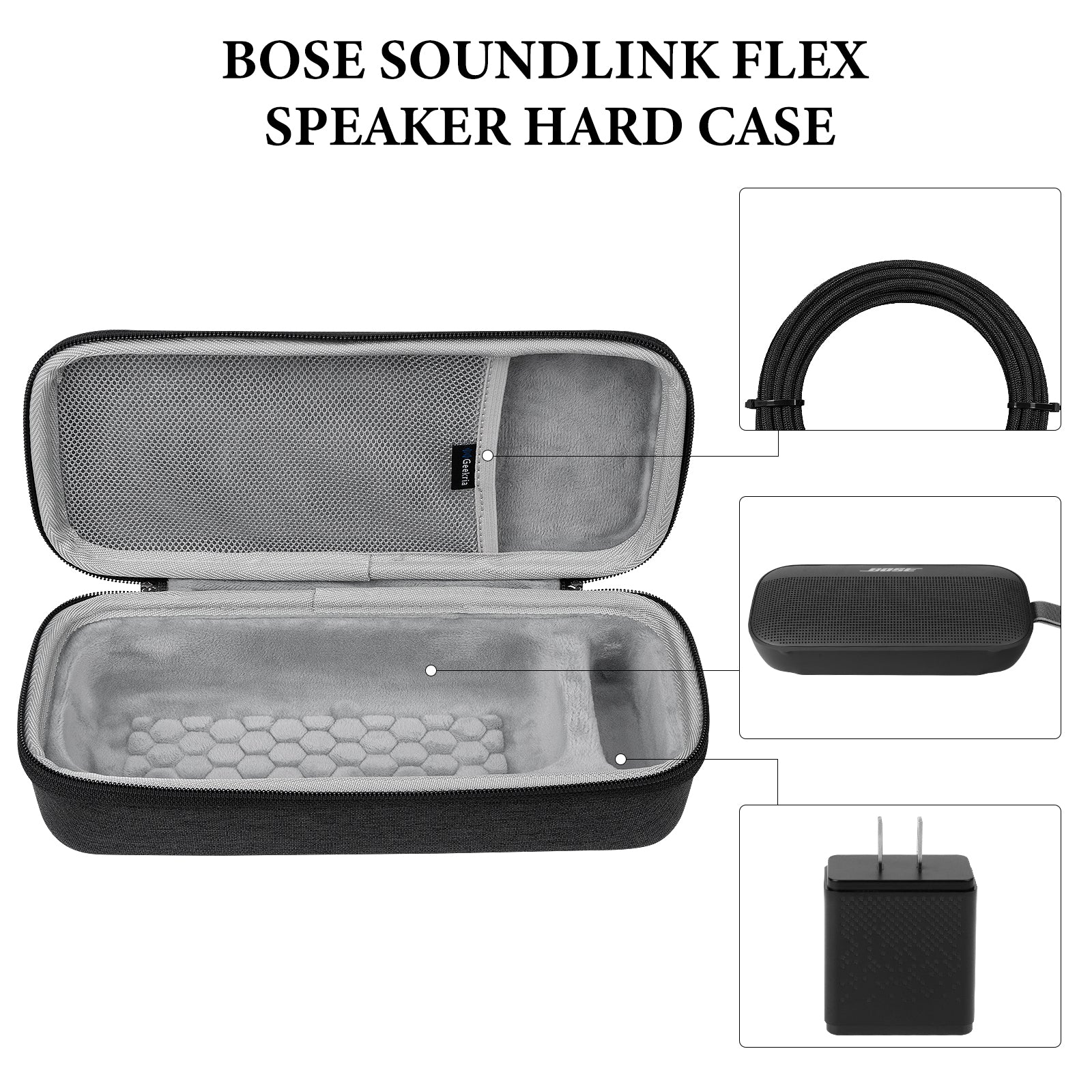 Geekria Shield Speaker Case Compatible with Bose New SoundLink Flex 2n