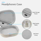 Geekria Shield Headphones Case Compatible with Bose QC Ultra II, QC 45/35 II Gaming and More, Replacement Hard Shell Travel Carrying Bag with Cable Storage (Apricot)