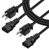 Geekria Computer Monitor TV Replacement Power Cord 3 Prong AC Power Cable 18AWG 100V~250V NEMA 5-15P to IEC320C13 Compatible with LG TV 42LF11 42LG20 42LG30 42LG30DC (2 Pack, 5 FT)