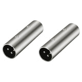 Geekria for Creators XLR Male to XLR Male Microphone Cable Adapter, Compatible with Shure SM58, SM57, SM7B, MV7, PGA48, Behringer xm8500 Mic Cord Plug (Silver, 2 Pack)