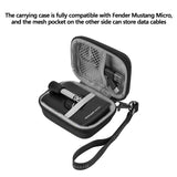 Geekria Shield Carry Case Compatible with Fender Mustang Micro Headphone Amp Case, Replacement Hard Shell Travel Carrying Bag with Cable Storage (Grey)