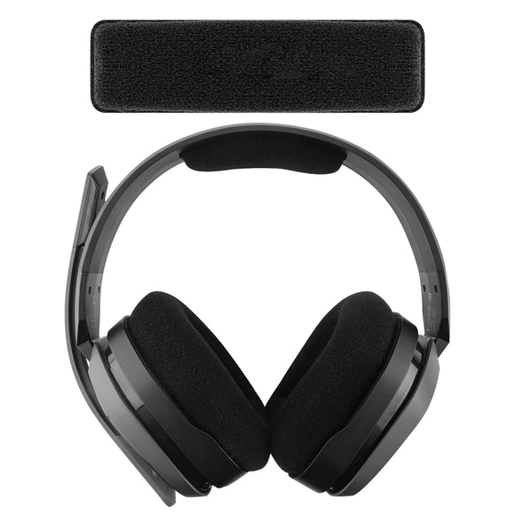Geekria Velour Headband Pad Compatible with ASTRO A10, Headphones Replacement Band, Headset Head Cushion Cover Repair Part (Black)
