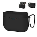 Geekria Silicone Case Cover Compatible with Sony WF-1000XM3 True Wireless Earbuds, Earphones Skin Cover, Protective Carrying Case with Keychain Hook, Charging Port Accessible (Black)