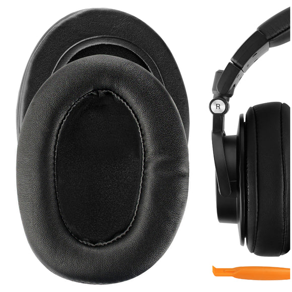 Geekria PRO Extra Thick Replacement Ear Pads for Audio-Technica ATH-M50X M50xBT2 M60X M40X M30X M20X M10X Headphones Ear Cushions, Headset Earpads, Ear Cups Cover Repair Parts (Black)