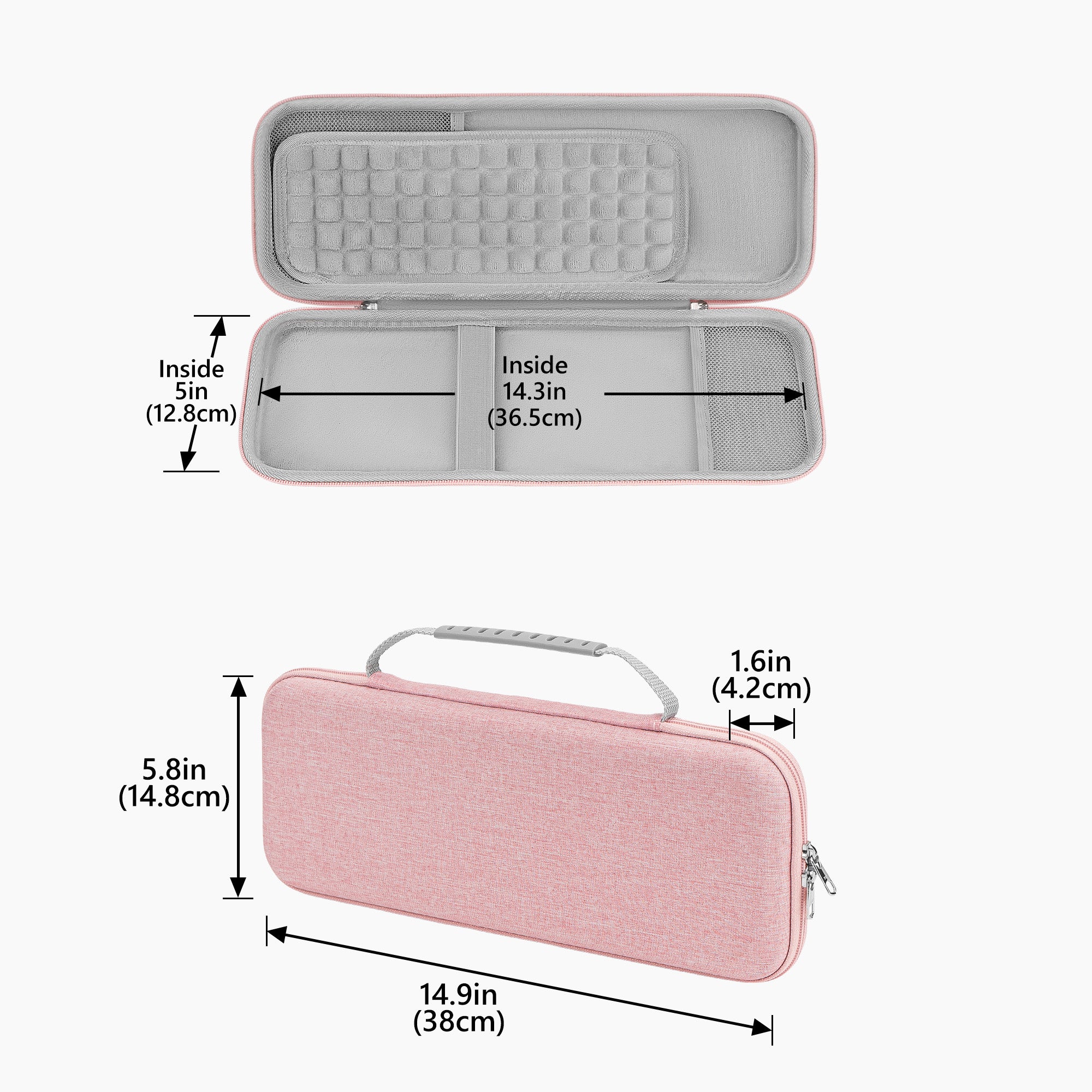 Kwmobile Neopreen Etui – Geschikt Voor Logitech K380 – Ritssluiting – Wit/Zwart – Lichtgewicht & Waterbestendig – Bescherming Tegen Krassen