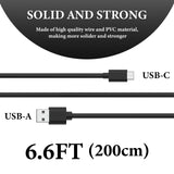 Geekria for Creators Type C to USB A Microphone Cable 6.6 ft / 2 M, Compatible with FIFINE AmpliGame A6, HyperX QuadCast S, SoloCast, Logitech G Yeti GX, TONOR TC30 Mic Cord (Black)