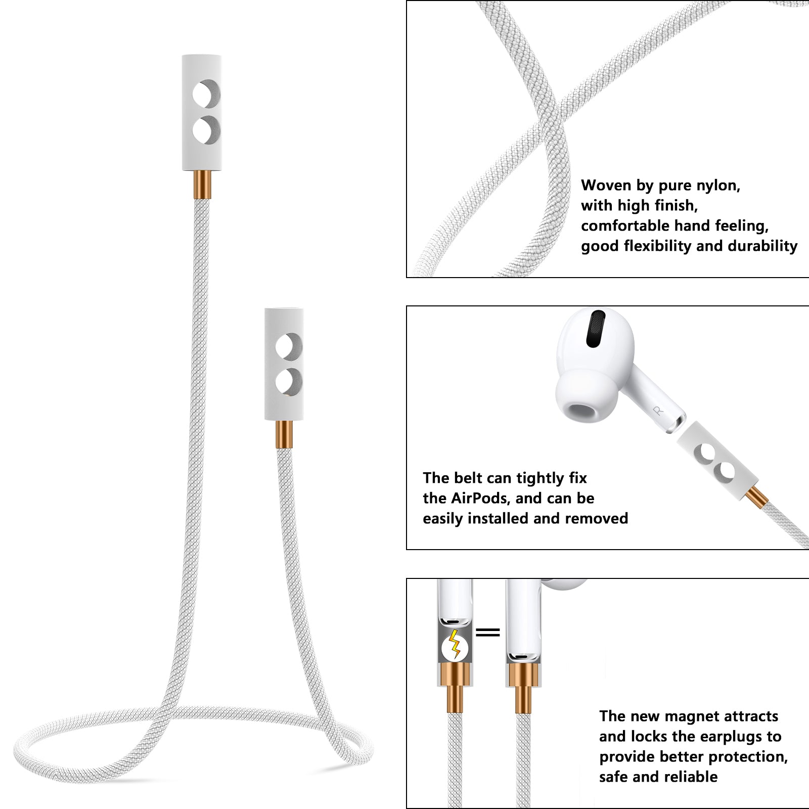 Geekria Wireless Earphone Magnetic Anti-Lost Strap Accessories, Super