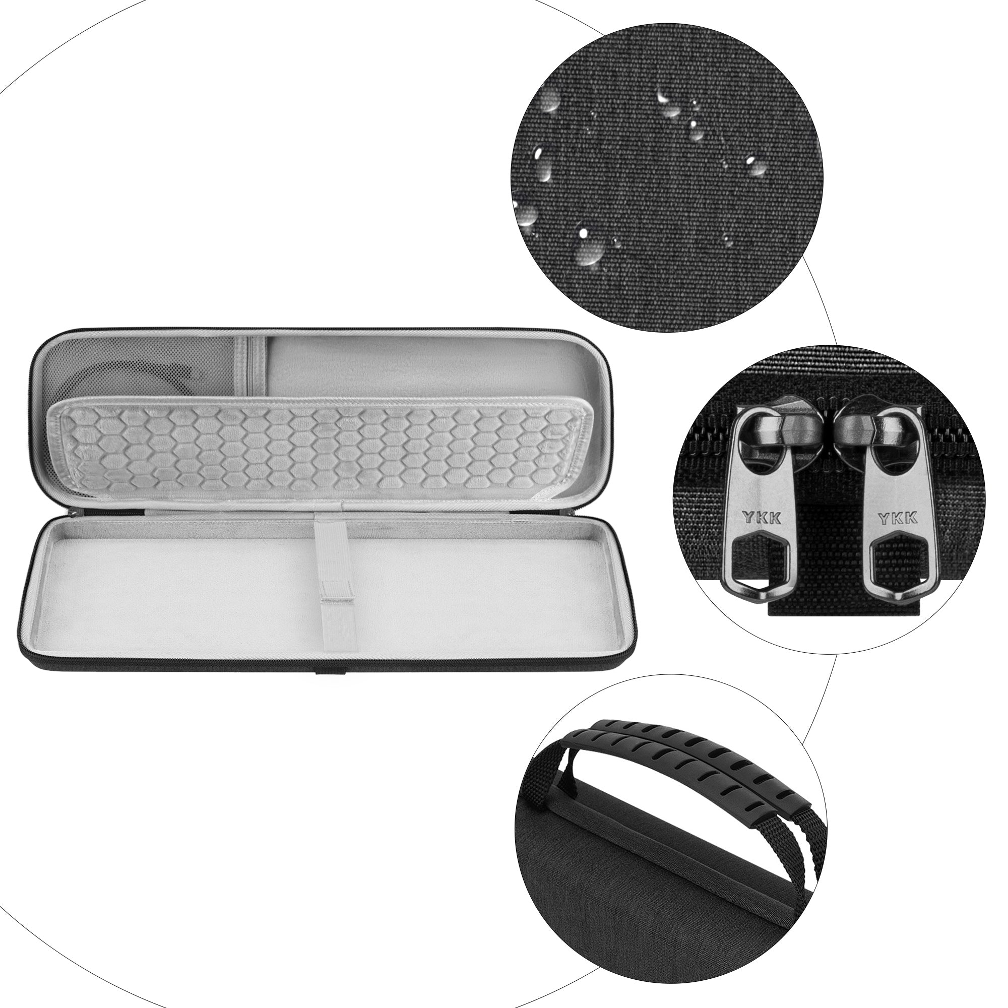 Logitech キーボードケース ブラック Geekria Keyboard Carrying Case, Hard Shell Travel Bag Compatible with