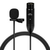 Geekria 48V XLR Lavalier Microphone, Omnidirectional Mic, HD Noise Reduction, Compatible with FIFINE SC3, MAONO G1 NEO Gaming Audio Mixer, Suitable for Camcorders, Recorder (Black / 9.8 FT)