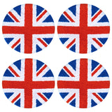 Geekria 2 Pairs Flex Fabric Headphone Covers (Product Safety Certified), Washable & Stretchable Sanitary Protectors Compatible with Over-Ear Headsets, Sweat-Resistant (M / England Flag)